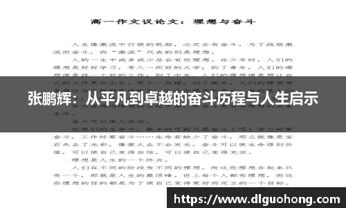 张鹏辉：从平凡到卓越的奋斗历程与人生启示
